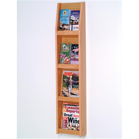 Vertex Slope 8 Pocket Literature Display in Light Oak 4Hx2W VE836906